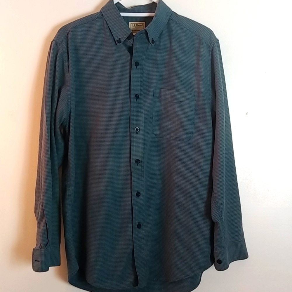 L.L. Bean Long Sleeve Green Blue Size M